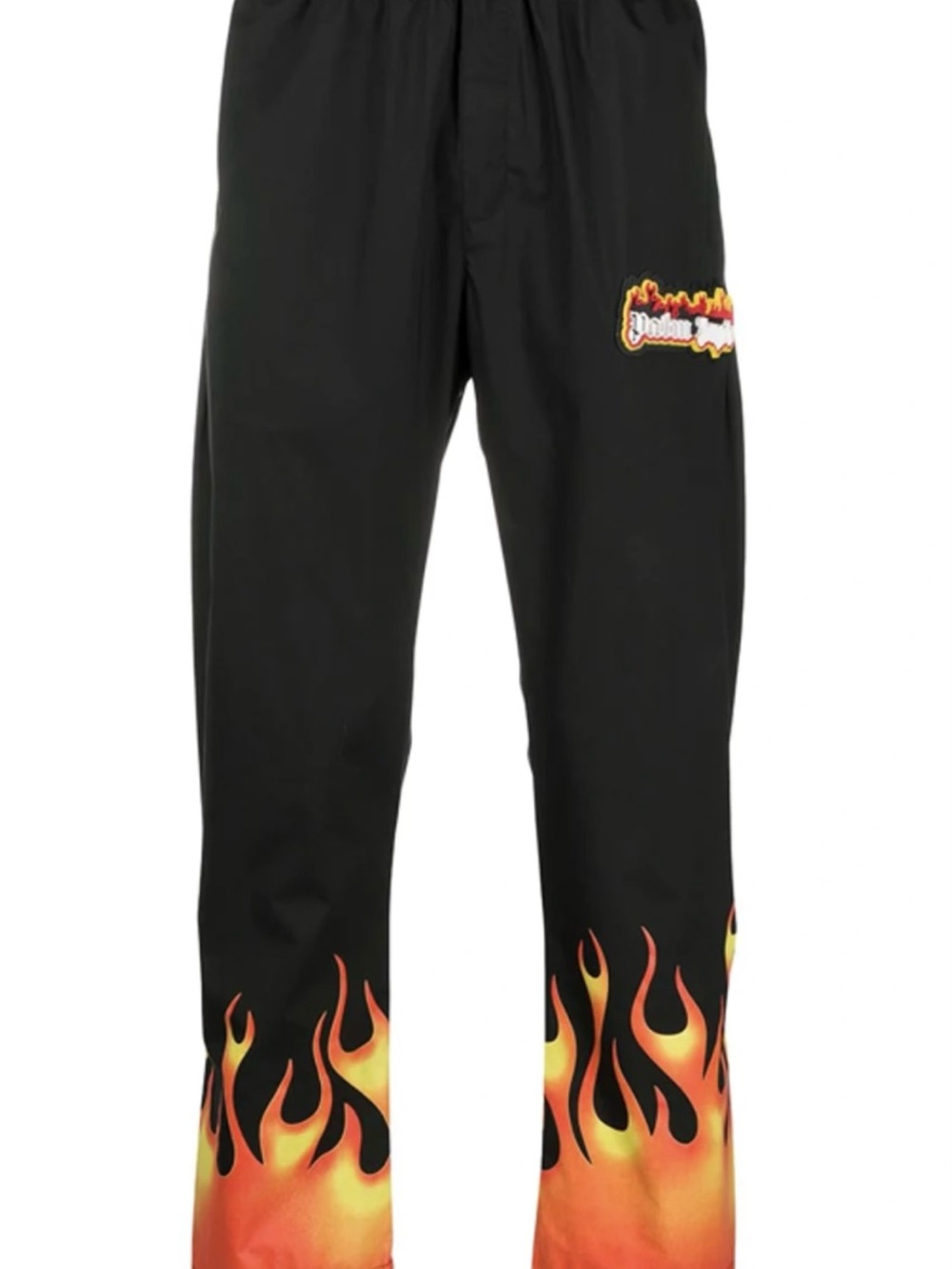 NWOT Palm Angels Black Track Pants with Flame Graphic/COA